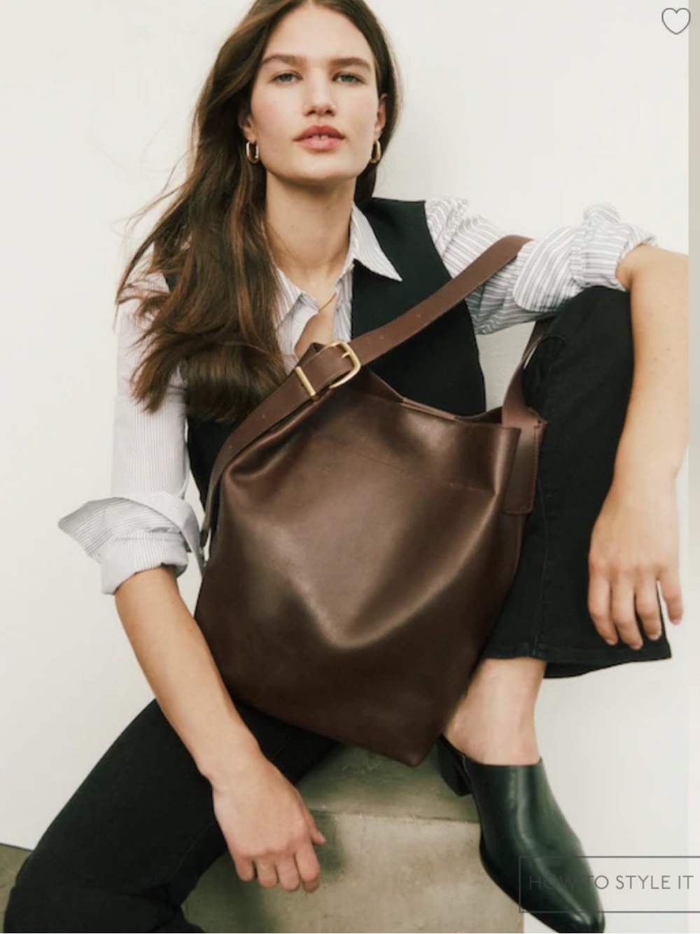 EUC Madewell The Essential Bucket Tote Chocolate Raisin Leather Tote - Picture 3 of 11